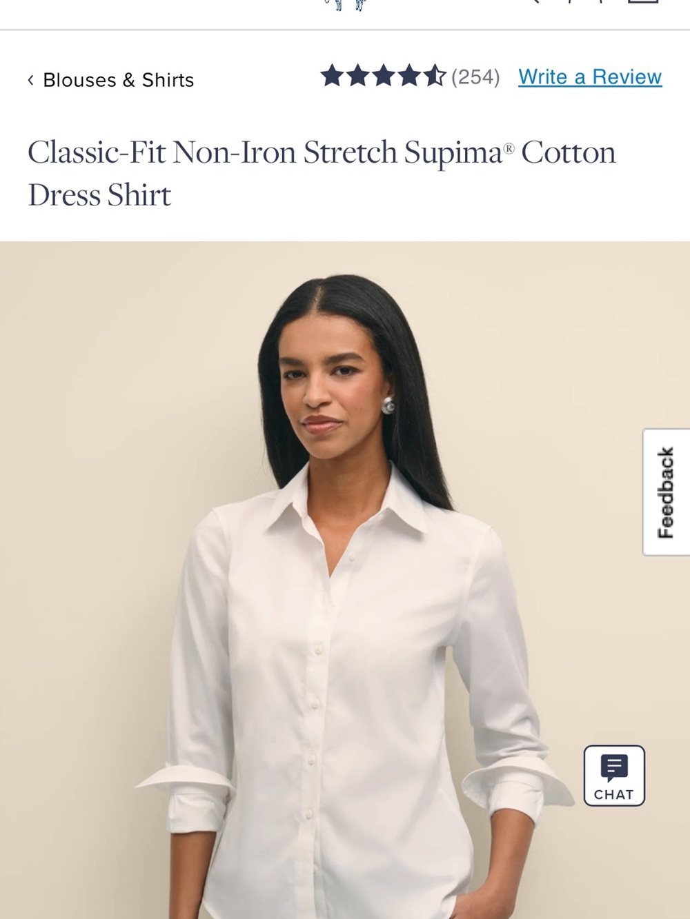 Brooks Brothers White Women's Classic-Fit Cotton Dress Shirt